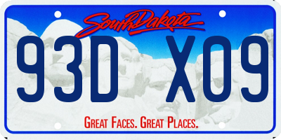SD license plate 93DX09