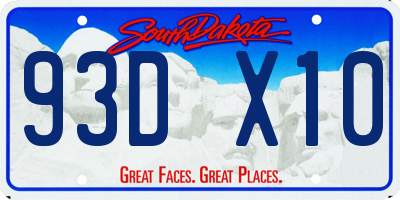 SD license plate 93DX10