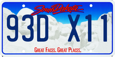SD license plate 93DX11