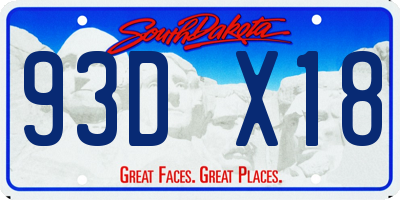 SD license plate 93DX18