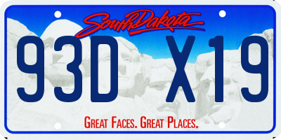 SD license plate 93DX19