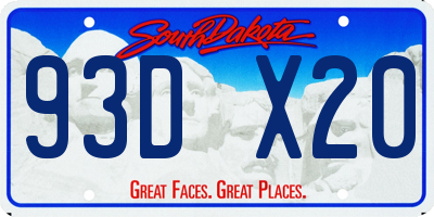 SD license plate 93DX20
