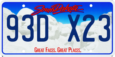 SD license plate 93DX23