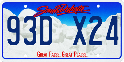 SD license plate 93DX24