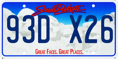 SD license plate 93DX26