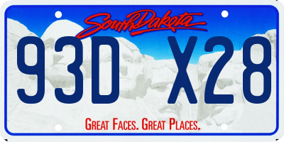 SD license plate 93DX28