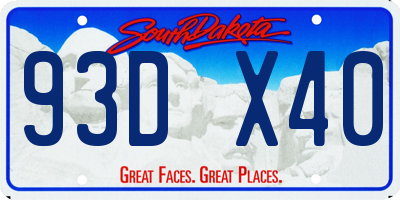 SD license plate 93DX40