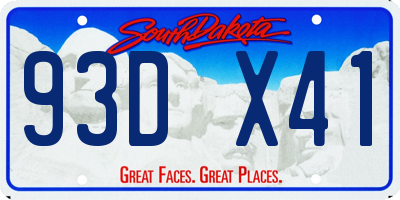 SD license plate 93DX41