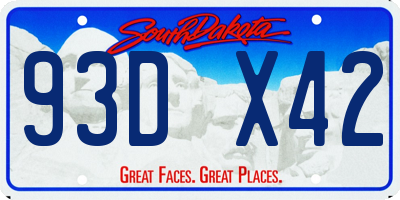SD license plate 93DX42