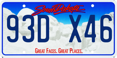 SD license plate 93DX46