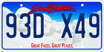 SD license plate 93DX49
