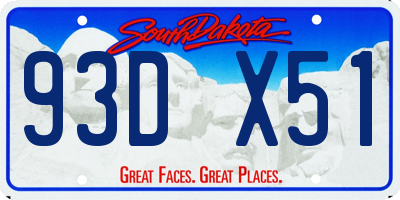 SD license plate 93DX51