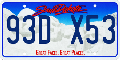 SD license plate 93DX53
