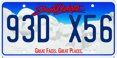 SD license plate 93DX56