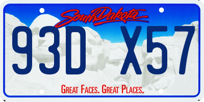 SD license plate 93DX57