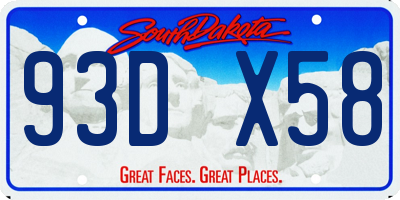 SD license plate 93DX58