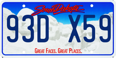 SD license plate 93DX59