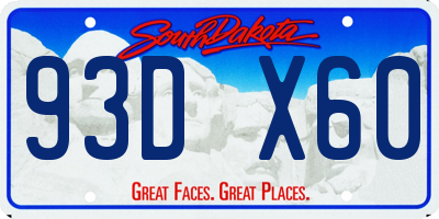 SD license plate 93DX60