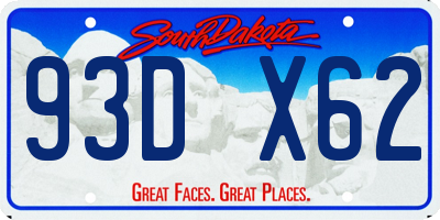 SD license plate 93DX62
