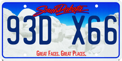 SD license plate 93DX66