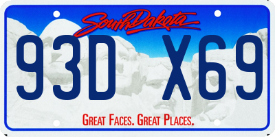 SD license plate 93DX69