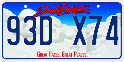 SD license plate 93DX74