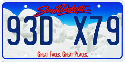 SD license plate 93DX79