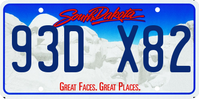 SD license plate 93DX82