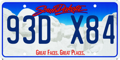 SD license plate 93DX84