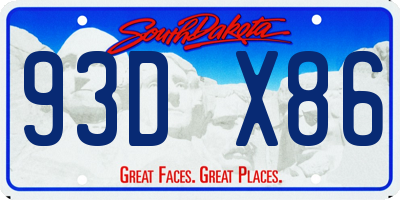 SD license plate 93DX86