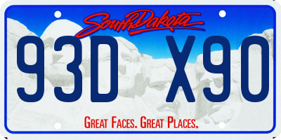 SD license plate 93DX90
