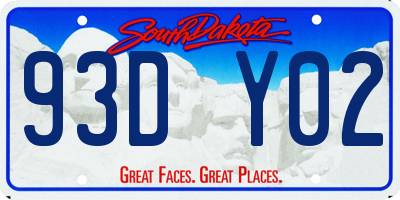 SD license plate 93DY02