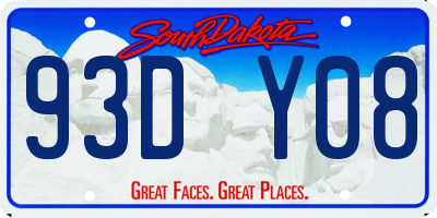 SD license plate 93DY08