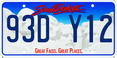 SD license plate 93DY12