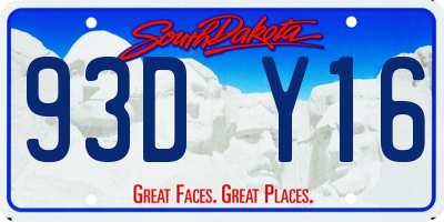 SD license plate 93DY16
