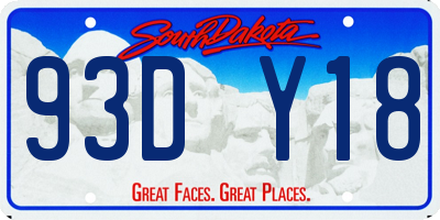 SD license plate 93DY18