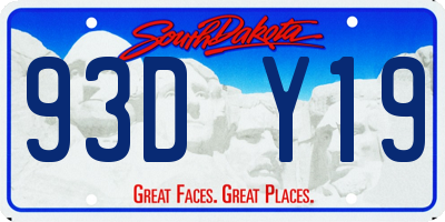 SD license plate 93DY19