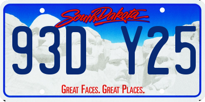 SD license plate 93DY25