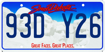 SD license plate 93DY26
