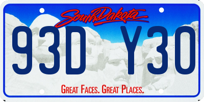 SD license plate 93DY30