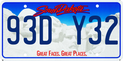 SD license plate 93DY32