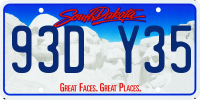 SD license plate 93DY35