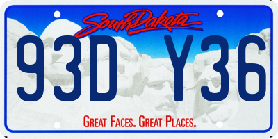 SD license plate 93DY36