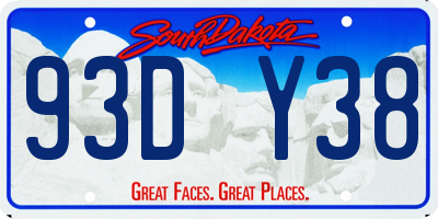 SD license plate 93DY38
