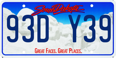 SD license plate 93DY39