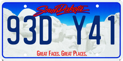 SD license plate 93DY41