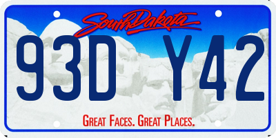 SD license plate 93DY42