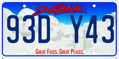 SD license plate 93DY43