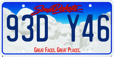 SD license plate 93DY46