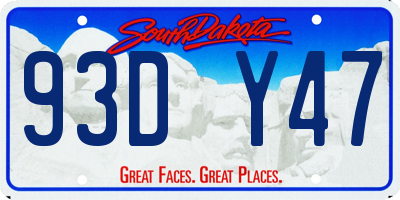 SD license plate 93DY47